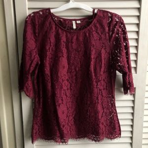 Burgundy Ultra-Pink Lace Shirt